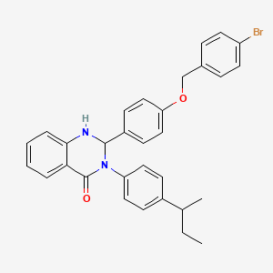 2-{4-[(4-bromobenzyl)oxy]phenyl}-3-(4-sec-butylphenyl)-2,3-dihydro-4(1H)-quinazolinone