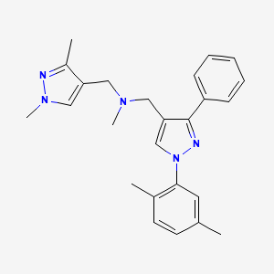 1-[1-(2,5-dimethylphenyl)-3-phenyl-1H-pyrazol-4-yl]-N-[(1,3-dimethyl-1H-pyrazol-4-yl)methyl]-N-methylmethanamine