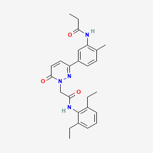 molecular formula C26H30N4O3 B5230854 N-[5-(1-{2-[(2,6-diethylphenyl)amino]-2-oxoethyl}-6-oxo-1,6-dihydro-3-pyridazinyl)-2-methylphenyl]propanamide 
