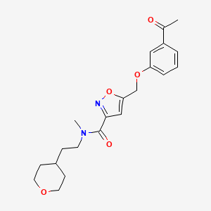 molecular formula C21H26N2O5 B5230855 5-[(3-acetylphenoxy)methyl]-N-methyl-N-[2-(tetrahydro-2H-pyran-4-yl)ethyl]-3-isoxazolecarboxamide 