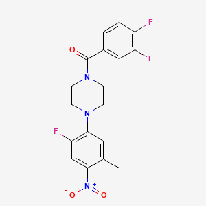 molecular formula C18H16F3N3O3 B5230878 1-(3,4-difluorobenzoyl)-4-(2-fluoro-5-methyl-4-nitrophenyl)piperazine 