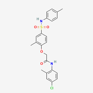 molecular formula C23H23ClN2O4S B5230881 N-(4-chloro-2-methylphenyl)-2-(2-methyl-4-{[(4-methylphenyl)amino]sulfonyl}phenoxy)acetamide 