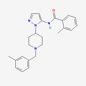 molecular formula C24H28N4O B5230921 2-methyl-N-{1-[1-(3-methylbenzyl)-4-piperidinyl]-1H-pyrazol-5-yl}benzamide 