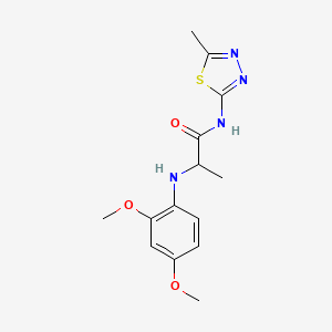 molecular formula C14H18N4O3S B5230936 N~2~-(2,4-dimethoxyphenyl)-N~1~-(5-methyl-1,3,4-thiadiazol-2-yl)alaninamide 