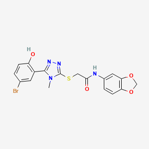 molecular formula C18H15BrN4O4S B5230948 N-1,3-benzodioxol-5-yl-2-{[5-(5-bromo-2-hydroxyphenyl)-4-methyl-4H-1,2,4-triazol-3-yl]thio}acetamide 