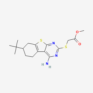 molecular formula C17H23N3O2S2 B5230960 methyl [(4-amino-7-tert-butyl-5,6,7,8-tetrahydro[1]benzothieno[2,3-d]pyrimidin-2-yl)thio]acetate 