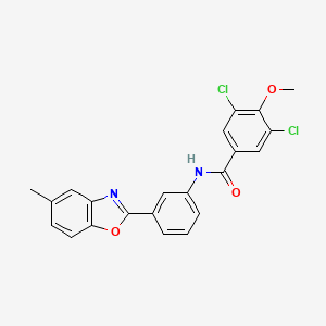 3,5-dichloro-4-methoxy-N-[3-(5-methyl-1,3-benzoxazol-2-yl)phenyl]benzamide