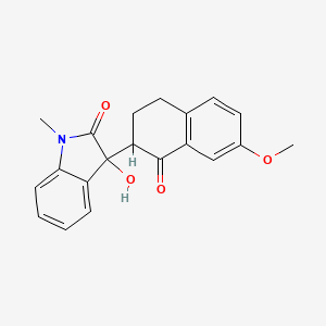molecular formula C20H19NO4 B5231002 3-hydroxy-3-(7-methoxy-1-oxo-1,2,3,4-tetrahydro-2-naphthalenyl)-1-methyl-1,3-dihydro-2H-indol-2-one 