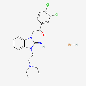 molecular formula C21H25BrCl2N4O B5231016 1-(3,4-dichlorophenyl)-2-{3-[2-(diethylamino)ethyl]-2-imino-2,3-dihydro-1H-benzimidazol-1-yl}ethanone hydrobromide 