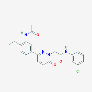 molecular formula C22H21ClN4O3 B5231024 2-[3-[3-(acetylamino)-4-ethylphenyl]-6-oxo-1(6H)-pyridazinyl]-N-(3-chlorophenyl)acetamide 