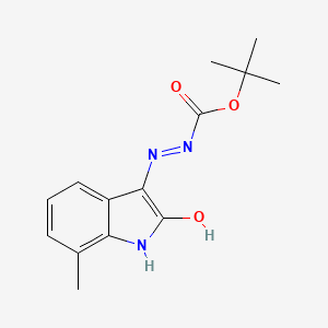 tert-butyl 2-(7-methyl-2-oxo-1,2-dihydro-3H-indol-3-ylidene)hydrazinecarboxylate