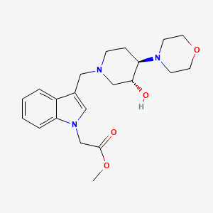 methyl (3-{[(3R*,4R*)-3-hydroxy-4-(4-morpholinyl)-1-piperidinyl]methyl}-1H-indol-1-yl)acetate