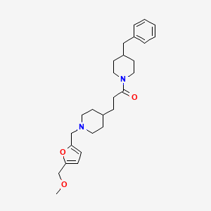 molecular formula C27H38N2O3 B5231053 4-benzyl-1-[3-(1-{[5-(methoxymethyl)-2-furyl]methyl}-4-piperidinyl)propanoyl]piperidine 