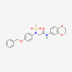 molecular formula C24H24N2O6S B5231062 N~2~-[4-(benzyloxy)phenyl]-N~1~-(2,3-dihydro-1,4-benzodioxin-6-yl)-N~2~-(methylsulfonyl)glycinamide 