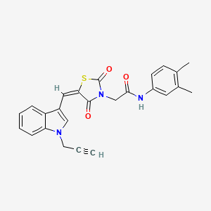 molecular formula C25H21N3O3S B5231066 N-(3,4-dimethylphenyl)-2-(2,4-dioxo-5-{[1-(2-propyn-1-yl)-1H-indol-3-yl]methylene}-1,3-thiazolidin-3-yl)acetamide 