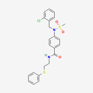 molecular formula C23H23ClN2O3S2 B5231074 4-[(2-chlorobenzyl)(methylsulfonyl)amino]-N-[2-(phenylthio)ethyl]benzamide 