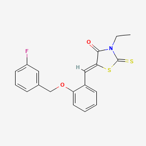 molecular formula C19H16FNO2S2 B5231092 3-ethyl-5-{2-[(3-fluorobenzyl)oxy]benzylidene}-2-thioxo-1,3-thiazolidin-4-one 