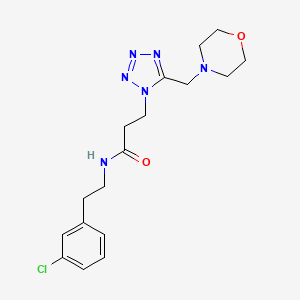 molecular formula C17H23ClN6O2 B5231119 N-[2-(3-chlorophenyl)ethyl]-3-[5-(4-morpholinylmethyl)-1H-tetrazol-1-yl]propanamide 