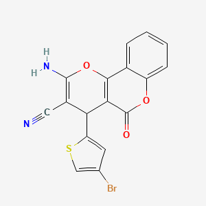 2-amino-4-(4-bromo-2-thienyl)-5-oxo-4H,5H-pyrano[3,2-c]chromene-3-carbonitrile