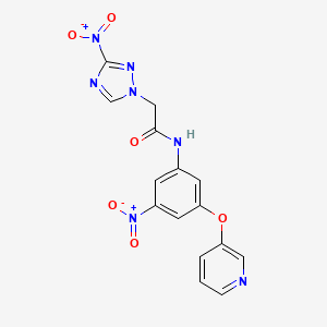 molecular formula C15H11N7O6 B5231132 N-[3-nitro-5-(3-pyridinyloxy)phenyl]-2-(3-nitro-1H-1,2,4-triazol-1-yl)acetamide 