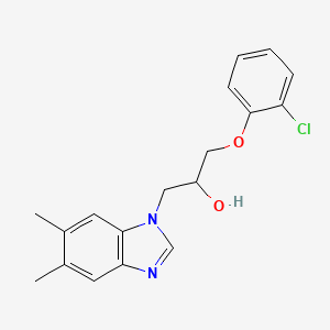 molecular formula C18H19ClN2O2 B5231151 1-(2-chlorophenoxy)-3-(5,6-dimethyl-1H-benzimidazol-1-yl)-2-propanol 