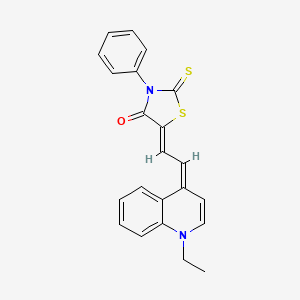 molecular formula C22H18N2OS2 B5231152 5-[2-(1-ethyl-4(1H)-quinolinylidene)ethylidene]-3-phenyl-2-thioxo-1,3-thiazolidin-4-one 