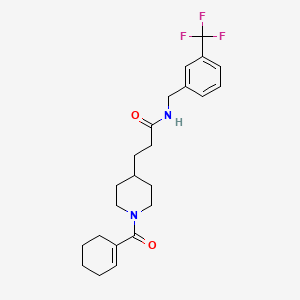 molecular formula C23H29F3N2O2 B5231164 3-[1-(1-cyclohexen-1-ylcarbonyl)-4-piperidinyl]-N-[3-(trifluoromethyl)benzyl]propanamide 