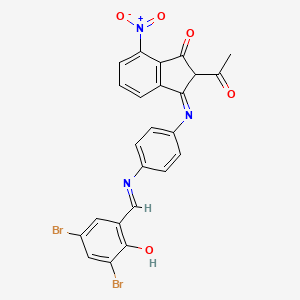 2-acetyl-3-({4-[(3,5-dibromo-2-hydroxybenzylidene)amino]phenyl}imino)-7-nitro-1-indanone