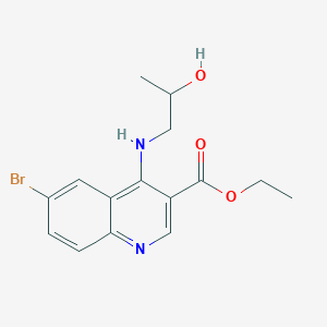 molecular formula C15H17BrN2O3 B5231183 ethyl 6-bromo-4-[(2-hydroxypropyl)amino]-3-quinolinecarboxylate 
