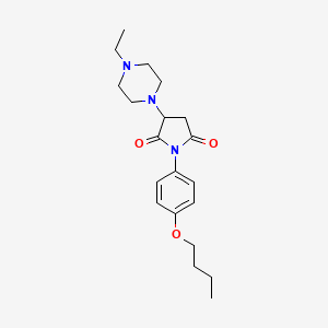 molecular formula C20H29N3O3 B5231195 1-(4-butoxyphenyl)-3-(4-ethyl-1-piperazinyl)-2,5-pyrrolidinedione 