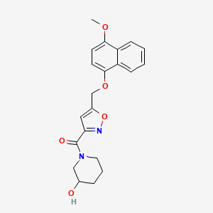 molecular formula C21H22N2O5 B5231208 1-[(5-{[(4-methoxy-1-naphthyl)oxy]methyl}-3-isoxazolyl)carbonyl]-3-piperidinol 
