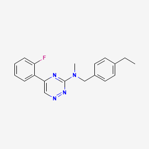 molecular formula C19H19FN4 B5231230 N-(4-ethylbenzyl)-5-(2-fluorophenyl)-N-methyl-1,2,4-triazin-3-amine 