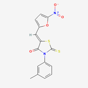 molecular formula C15H10N2O4S2 B5231237 3-(3-methylphenyl)-5-[(5-nitro-2-furyl)methylene]-2-thioxo-1,3-thiazolidin-4-one 