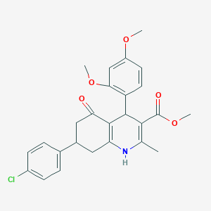 molecular formula C26H26ClNO5 B5231244 methyl 7-(4-chlorophenyl)-4-(2,4-dimethoxyphenyl)-2-methyl-5-oxo-1,4,5,6,7,8-hexahydro-3-quinolinecarboxylate 