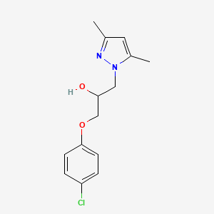 molecular formula C14H17ClN2O2 B5231301 1-(4-chlorophenoxy)-3-(3,5-dimethyl-1H-pyrazol-1-yl)-2-propanol 