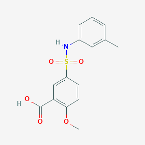 molecular formula C15H15NO5S B5231307 2-methoxy-5-{[(3-methylphenyl)amino]sulfonyl}benzoic acid 