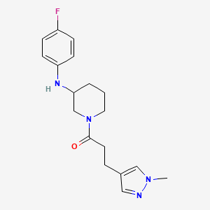 molecular formula C18H23FN4O B5231312 N-(4-fluorophenyl)-1-[3-(1-methyl-1H-pyrazol-4-yl)propanoyl]-3-piperidinamine 