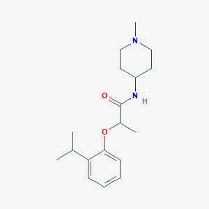 molecular formula C18H28N2O2 B5231337 2-(2-isopropylphenoxy)-N-(1-methyl-4-piperidinyl)propanamide 