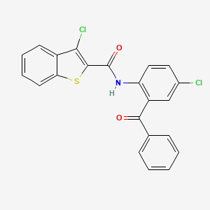 molecular formula C22H13Cl2NO2S B5231362 N-(2-benzoyl-4-chlorophenyl)-3-chloro-1-benzothiophene-2-carboxamide 