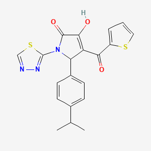 molecular formula C20H17N3O3S2 B5231401 3-hydroxy-5-(4-isopropylphenyl)-1-(1,3,4-thiadiazol-2-yl)-4-(2-thienylcarbonyl)-1,5-dihydro-2H-pyrrol-2-one 