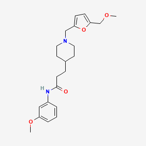 molecular formula C22H30N2O4 B5231443 3-(1-{[5-(methoxymethyl)-2-furyl]methyl}-4-piperidinyl)-N-(3-methoxyphenyl)propanamide 