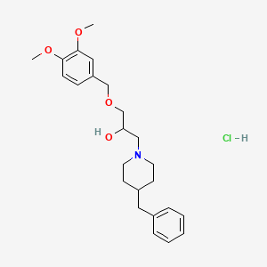 molecular formula C24H34ClNO4 B5231444 1-(4-benzyl-1-piperidinyl)-3-[(3,4-dimethoxybenzyl)oxy]-2-propanol hydrochloride 
