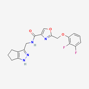 molecular formula C18H16F2N4O3 B5231458 2-[(2,3-difluorophenoxy)methyl]-N-(1,4,5,6-tetrahydrocyclopenta[c]pyrazol-3-ylmethyl)-1,3-oxazole-4-carboxamide 