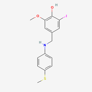molecular formula C15H16INO2S B5231473 2-iodo-6-methoxy-4-({[4-(methylthio)phenyl]amino}methyl)phenol 