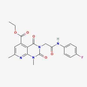 molecular formula C20H19FN4O5 B5231482 ethyl 3-{2-[(4-fluorophenyl)amino]-2-oxoethyl}-1,7-dimethyl-2,4-dioxo-1,2,3,4-tetrahydropyrido[2,3-d]pyrimidine-5-carboxylate 