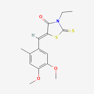 molecular formula C15H17NO3S2 B5231489 5-(4,5-dimethoxy-2-methylbenzylidene)-3-ethyl-2-thioxo-1,3-thiazolidin-4-one 