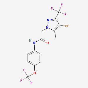 molecular formula C14H10BrF6N3O2 B5231518 2-[4-bromo-5-methyl-3-(trifluoromethyl)-1H-pyrazol-1-yl]-N-[4-(trifluoromethoxy)phenyl]acetamide 