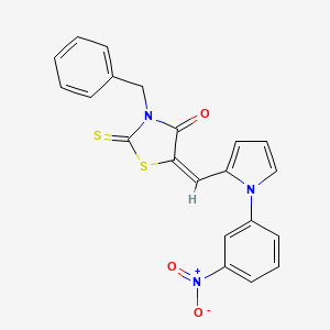molecular formula C21H15N3O3S2 B5231540 3-benzyl-5-{[1-(3-nitrophenyl)-1H-pyrrol-2-yl]methylene}-2-thioxo-1,3-thiazolidin-4-one 