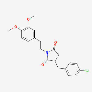 molecular formula C21H22ClNO4 B5231574 3-(4-chlorobenzyl)-1-[2-(3,4-dimethoxyphenyl)ethyl]-2,5-pyrrolidinedione 