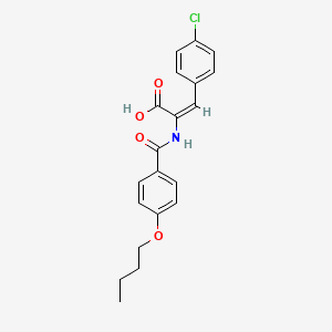 molecular formula C20H20ClNO4 B5231588 2-[(4-butoxybenzoyl)amino]-3-(4-chlorophenyl)acrylic acid 